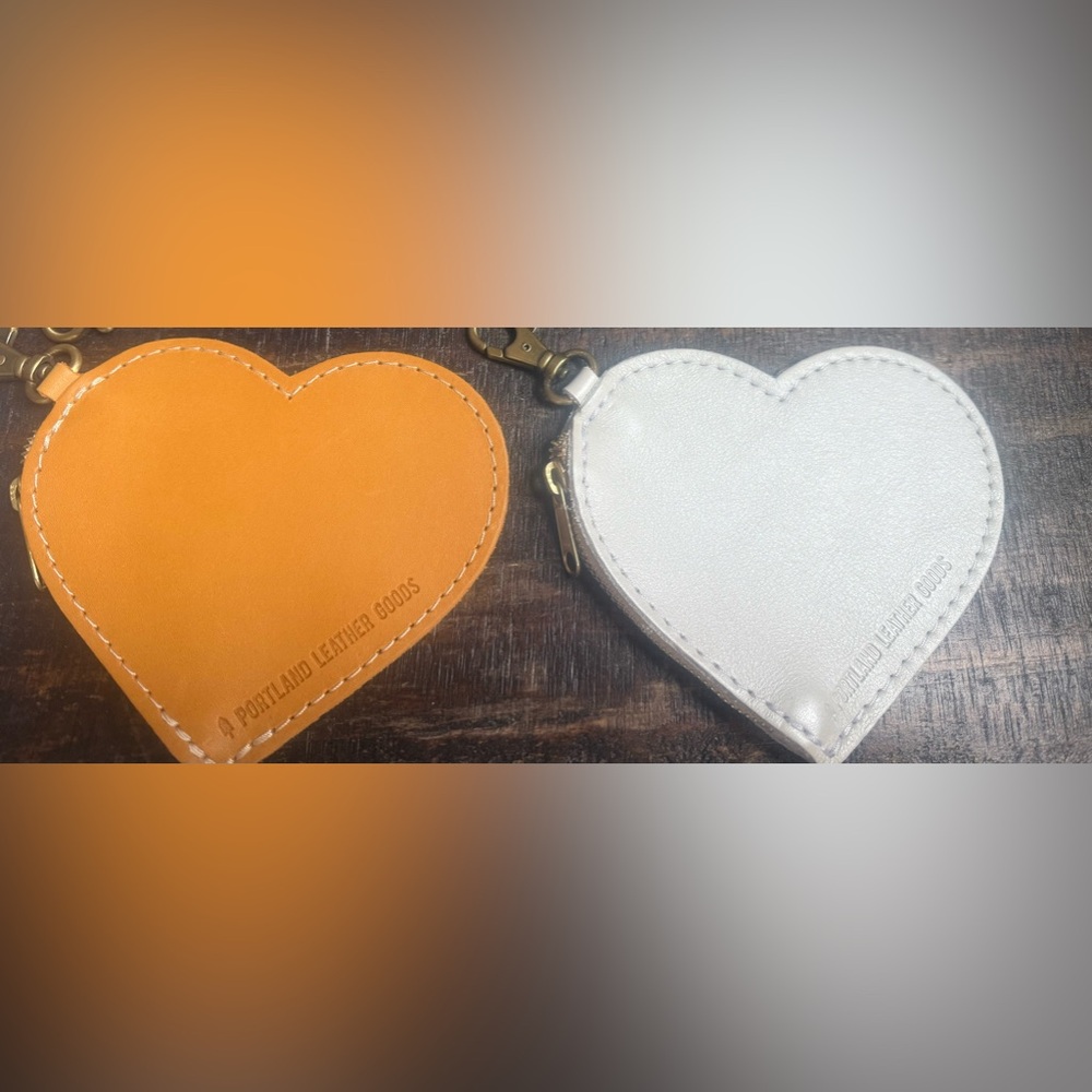 Portland Leather Goods Heart Pouch (zipper/lobster clasp) $15 each.